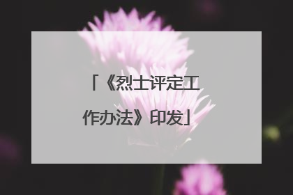 《烈士评定工作办法》印发