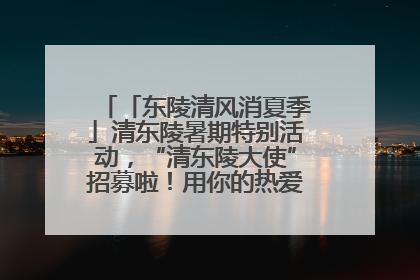 「东陵清风消夏季」清东陵暑期特别活动，“清东陵大使”招募啦！用你的热爱守护世界遗产！