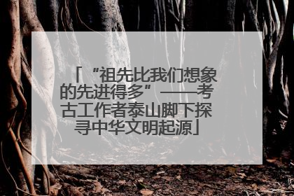 “祖先比我们想象的先进得多”——考古工作者泰山脚下探寻中华文明起源