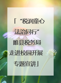 “税润童心 法治同行” 睢县税务局走进校园开展专题宣讲