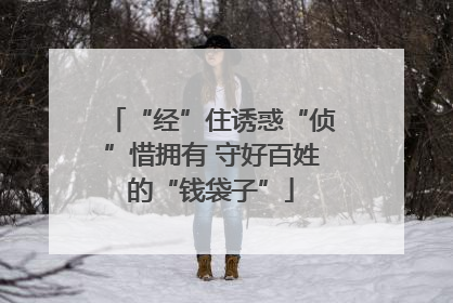 “经”住诱惑“侦”惜拥有 守好百姓的“钱袋子”