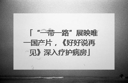“一带一路”展映唯一国产片，《好好说再见》深入疗护病房