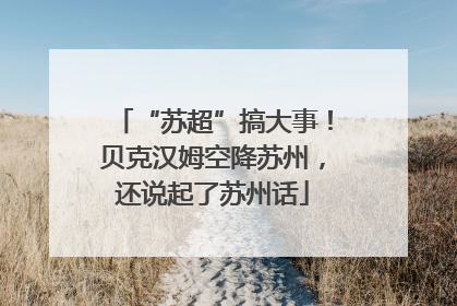 “苏超”搞大事！贝克汉姆空降苏州，还说起了苏州话