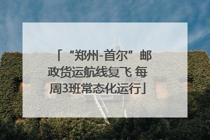 “郑州-首尔”邮政货运航线复飞 每周3班常态化运行
