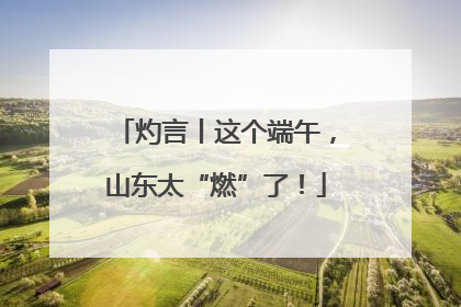 灼言丨这个端午，山东太“燃”了！