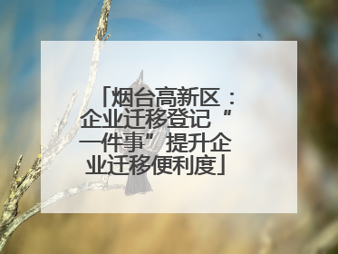 烟台高新区：企业迁移登记“一件事”提升企业迁移便利度