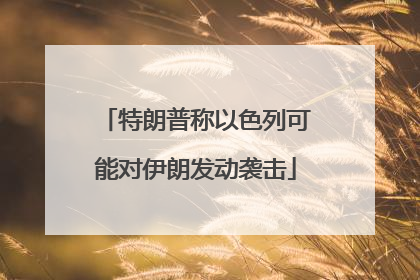 特朗普称以色列可能对伊朗发动袭击