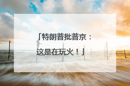 特朗普批普京：这是在玩火！