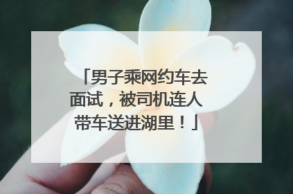 男子乘网约车去面试，被司机连人带车送进湖里！