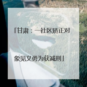 甘肃：一社区矫正对象见义勇为获减刑