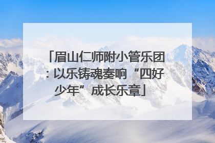 眉山仁师附小管乐团：以乐铸魂奏响“四好少年”成长乐章