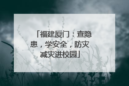 福建厦门：查隐患，学安全，防灾减灾进校园