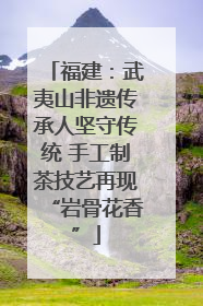 福建：武夷山非遗传承人坚守传统 手工制茶技艺再现“岩骨花香”