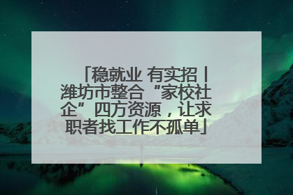 稳就业 有实招丨潍坊市整合“家校社企”四方资源，让求职者找工作不孤单