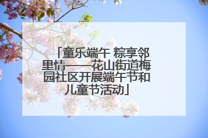 童乐端午 粽享邻里情——花山街道梅园社区开展端午节和儿童节活动
