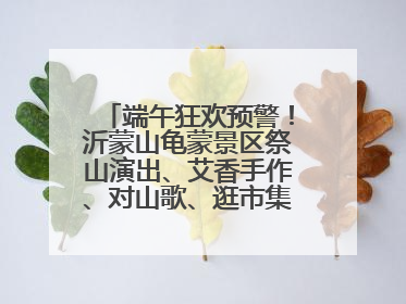 端午狂欢预警！沂蒙山龟蒙景区祭山演出、艾香手作、对山歌、逛市集！速来嗨玩~
