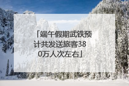 端午假期武铁预计共发送旅客380万人次左右