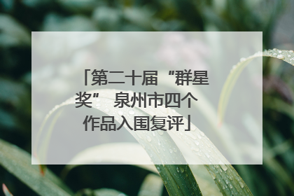第二十届“群星奖” 泉州市四个作品入围复评