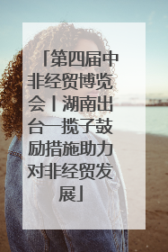 第四届中非经贸博览会丨湖南出台一揽子鼓励措施助力对非经贸发展