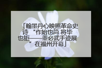 翰墨丹心映照革命史诗 “作始也简 将毕也钜——董必武手迹展”在福州开幕