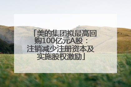 美的集团拟最高回购100亿元A股：注销减少注册资本及实施股权激励