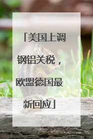 美国上调钢铝关税，欧盟德国最新回应