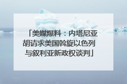 美媒爆料：内塔尼亚胡请求美国斡旋以色列与叙利亚新政权谈判