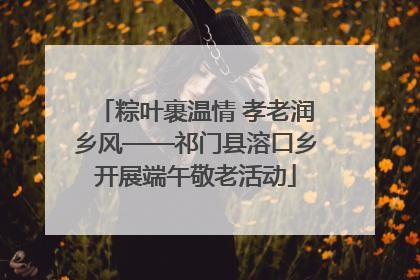 粽叶裹温情 孝老润乡风——祁门县溶口乡开展端午敬老活动