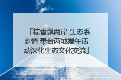 粽香飘两岸 生态系乡情 奉台两地端午活动深化生态文化交流