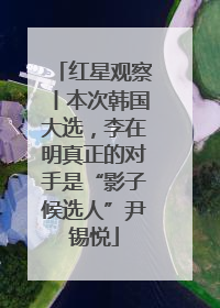 红星观察丨本次韩国大选，李在明真正的对手是“影子候选人”尹锡悦