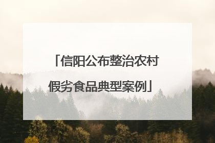 信阳公布整治农村假劣食品典型案例