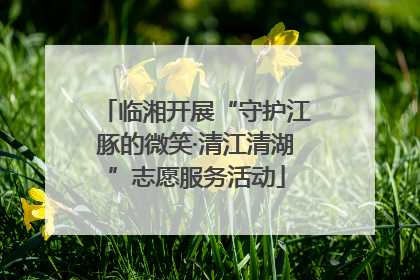 临湘开展“守护江豚的微笑·清江清湖”志愿服务活动