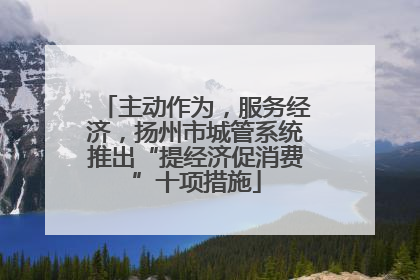 主动作为，服务经济，扬州市城管系统推出“提经济促消费”十项措施