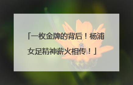 一枚金牌的背后！杨浦女足精神薪火相传！