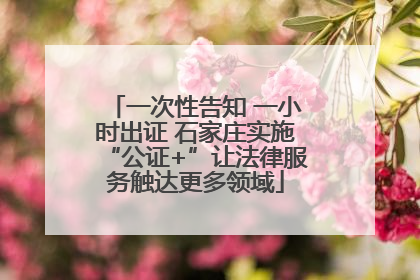 一次性告知 一小时出证 石家庄实施“公证+”让法律服务触达更多领域