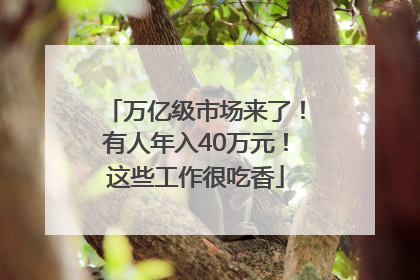 万亿级市场来了！有人年入40万元！这些工作很吃香