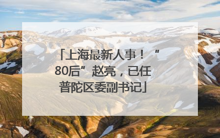 上海最新人事！“80后”赵亮，已任普陀区委副书记