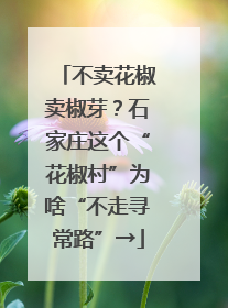 不卖花椒卖椒芽？石家庄这个“花椒村”为啥“不走寻常路”→