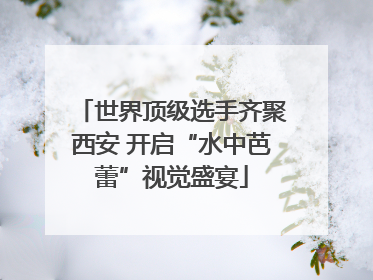世界顶级选手齐聚西安 开启“水中芭蕾”视觉盛宴