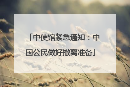 中使馆紧急通知：中国公民做好撤离准备