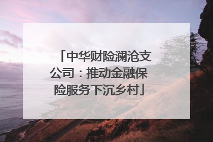 中华财险澜沧支公司：推动金融保险服务下沉乡村