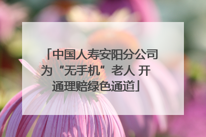 中国人寿安阳分公司为“无手机”老人 开通理赔绿色通道