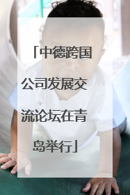 中德跨国公司发展交流论坛在青岛举行