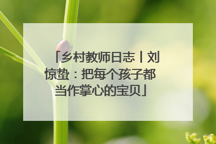 乡村教师日志丨刘惊蛰：把每个孩子都当作掌心的宝贝