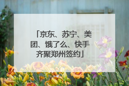 京东、苏宁、美团、饿了么、快手齐聚郑州签约
