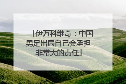 伊万科维奇：中国男足出局自己会承担非常大的责任
