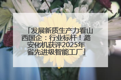 发展新质生产力看山西国企：行业标杆！潞安化机获评2025年省先进级智能工厂