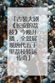 古装大剧《长安的荔枝》今晚开播，全景展现唐代五千里荔枝转运传奇