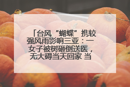 台风“蝴蝶”携较强风雨影响三亚：一女子被树砸倒送医，无大碍当天回家 当地已紧急清障