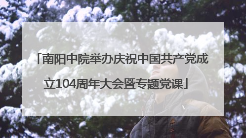 南阳中院举办庆祝中国共产党成立104周年大会暨专题党课